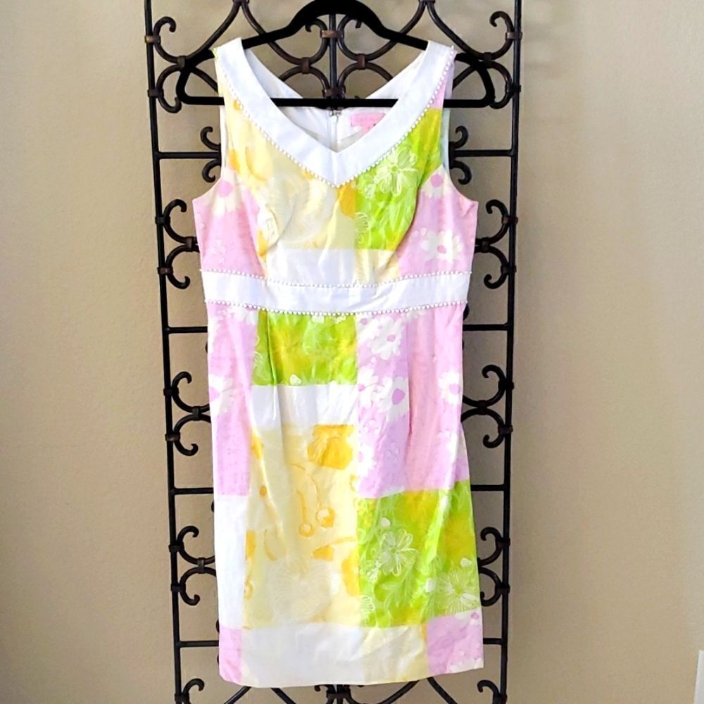 ‎LILLY PULITZER Patchwork Sheath Dress - Size 8